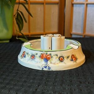 Vintage mid century porcelain ashtray cigarette holder made in Japan 5"